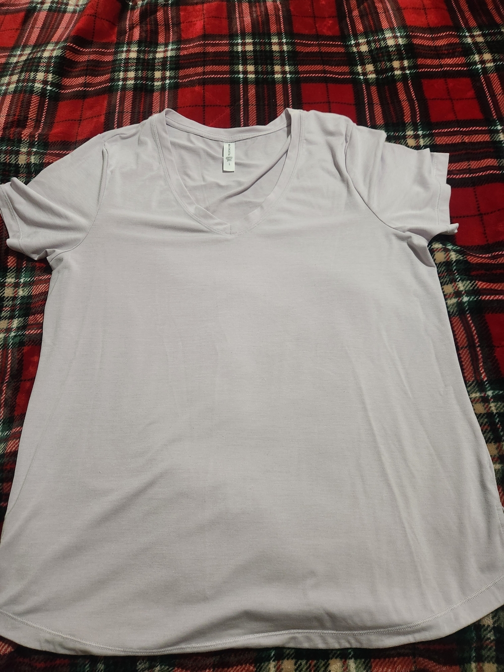 Athleta Light Lavender V-Neck Short Sleeve Tee